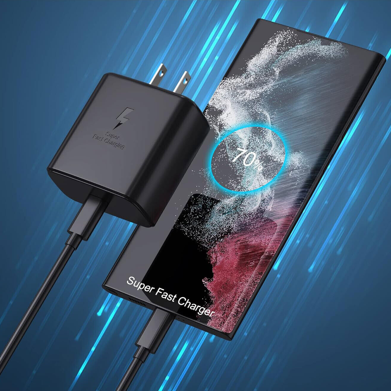 45W Power Adapter 6ft Fast Charger Cable For Samsung Galaxy S21 Plus S20 FE 5G
