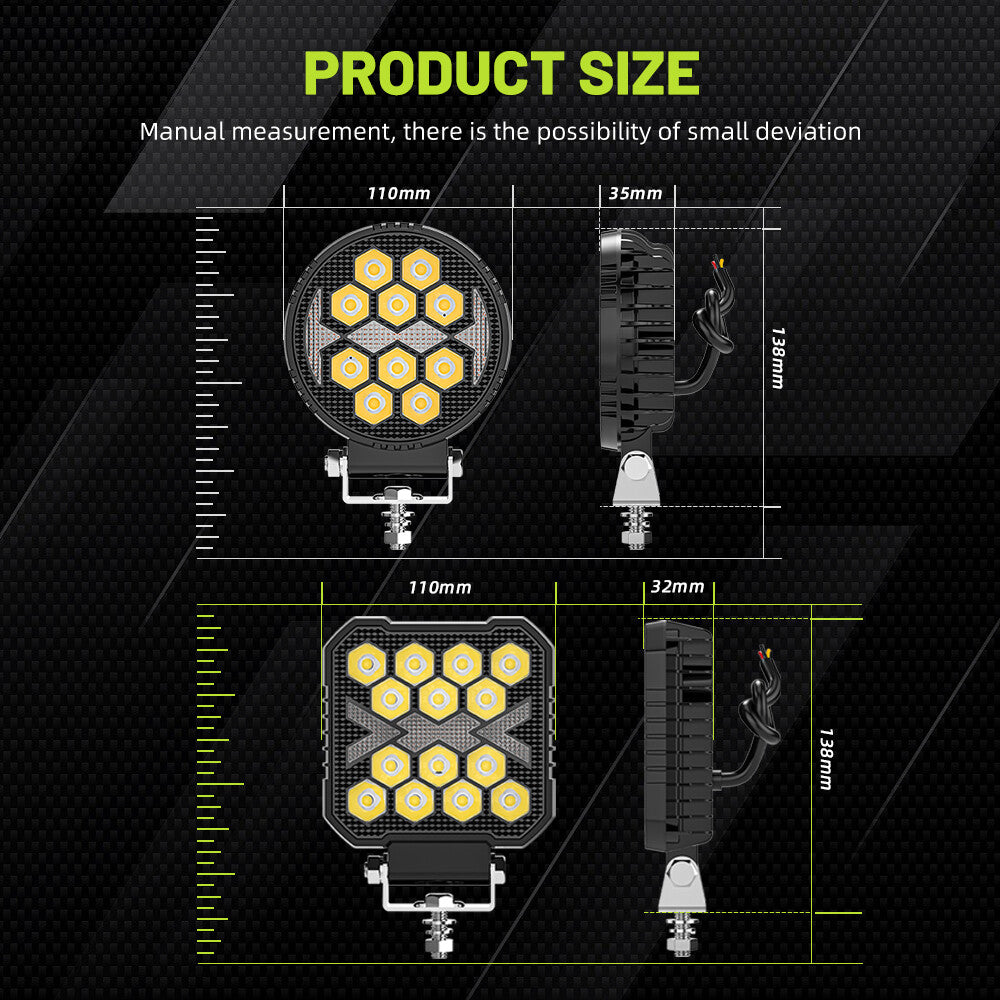12V LED Work Light Bar Flood Spot Light Driving Lamp Offroad Car Truck SUV 4WD