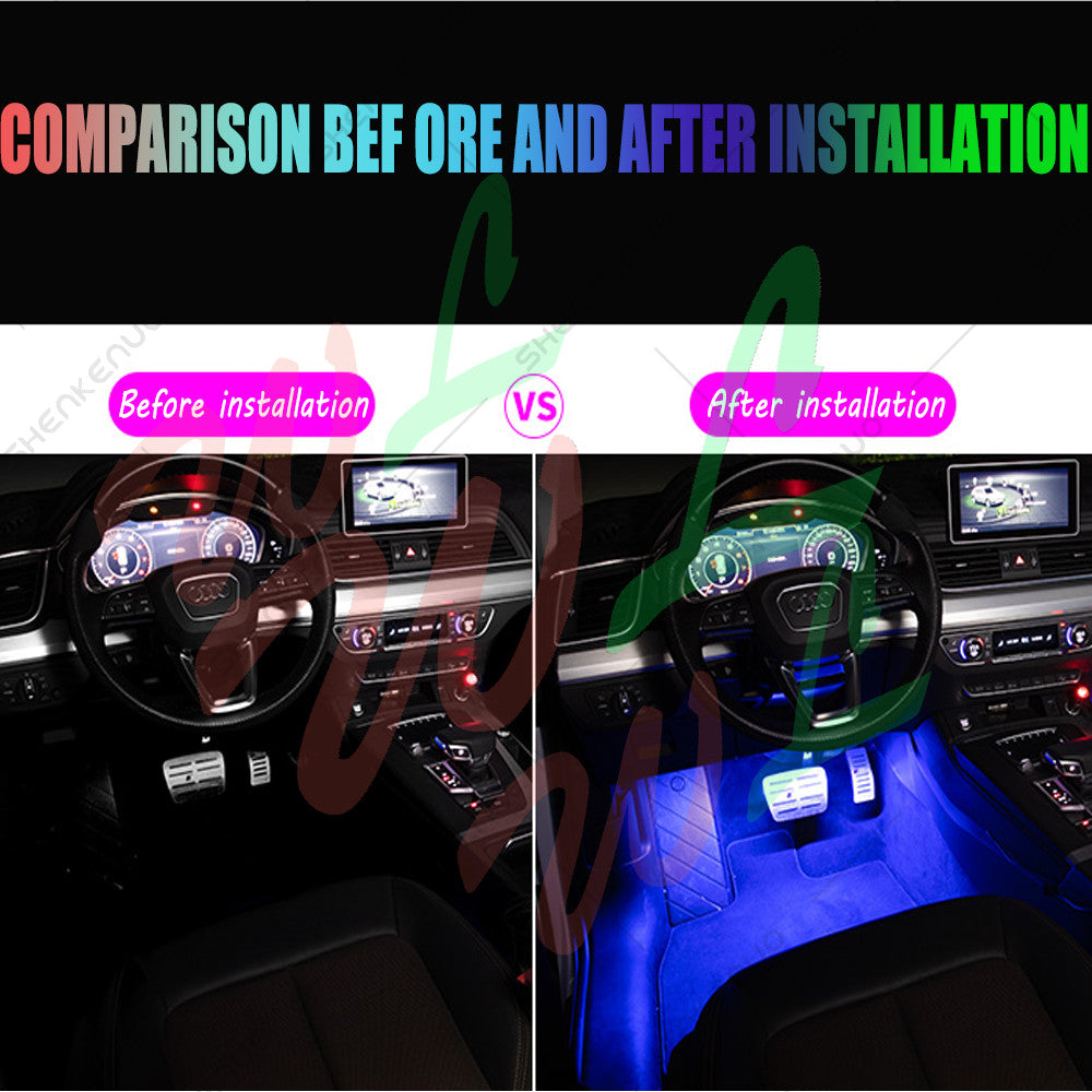 RGB / LED Colorful Glow Car Interior Lamp Under Dash Footwell Seats Inside Light