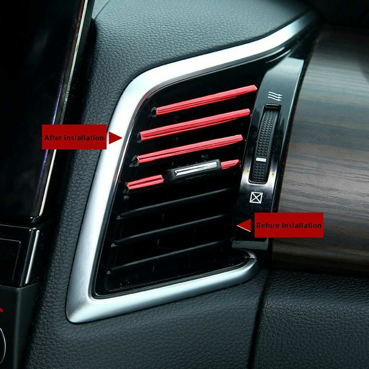 10× Car Accessories Interior Air Conditioner Air Outlet Decoration Stripes Cover